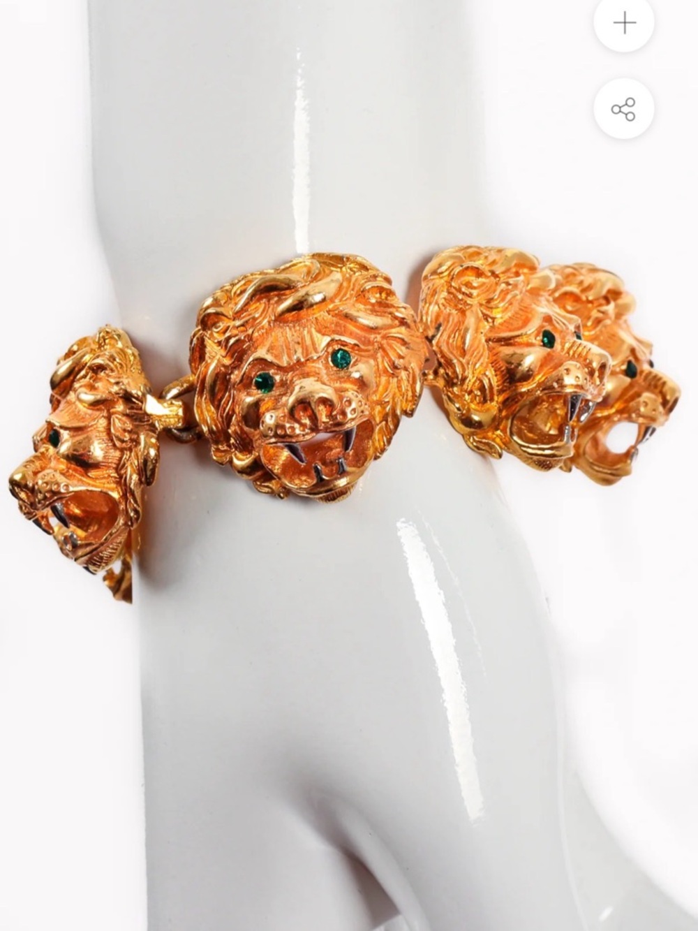 Judith Leiber majestic Leo bracelet Gold metal lion Heads  Minaudière Accent